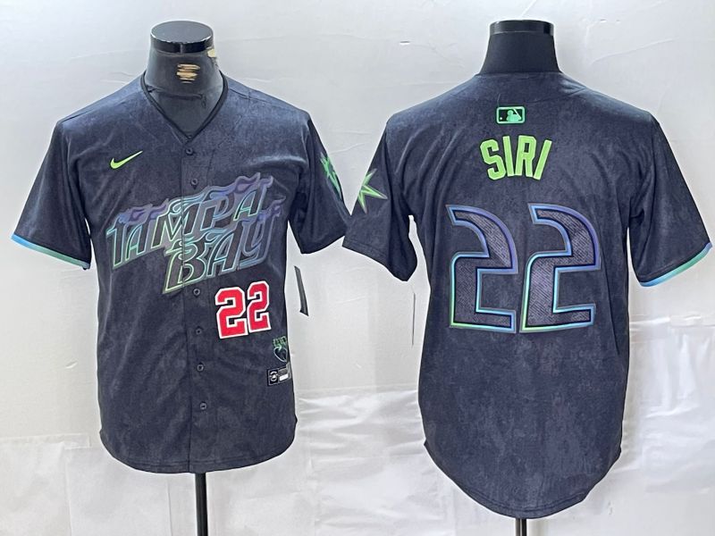 Men Tampa Bay Rays #22 Siri Black City Edition Nike 2024 MLB Jersey style 3